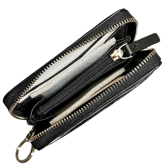Kate Spade Patterson Drive Black Leather Full Zip Compact Keychain Wallet New - Picture 4 of 4